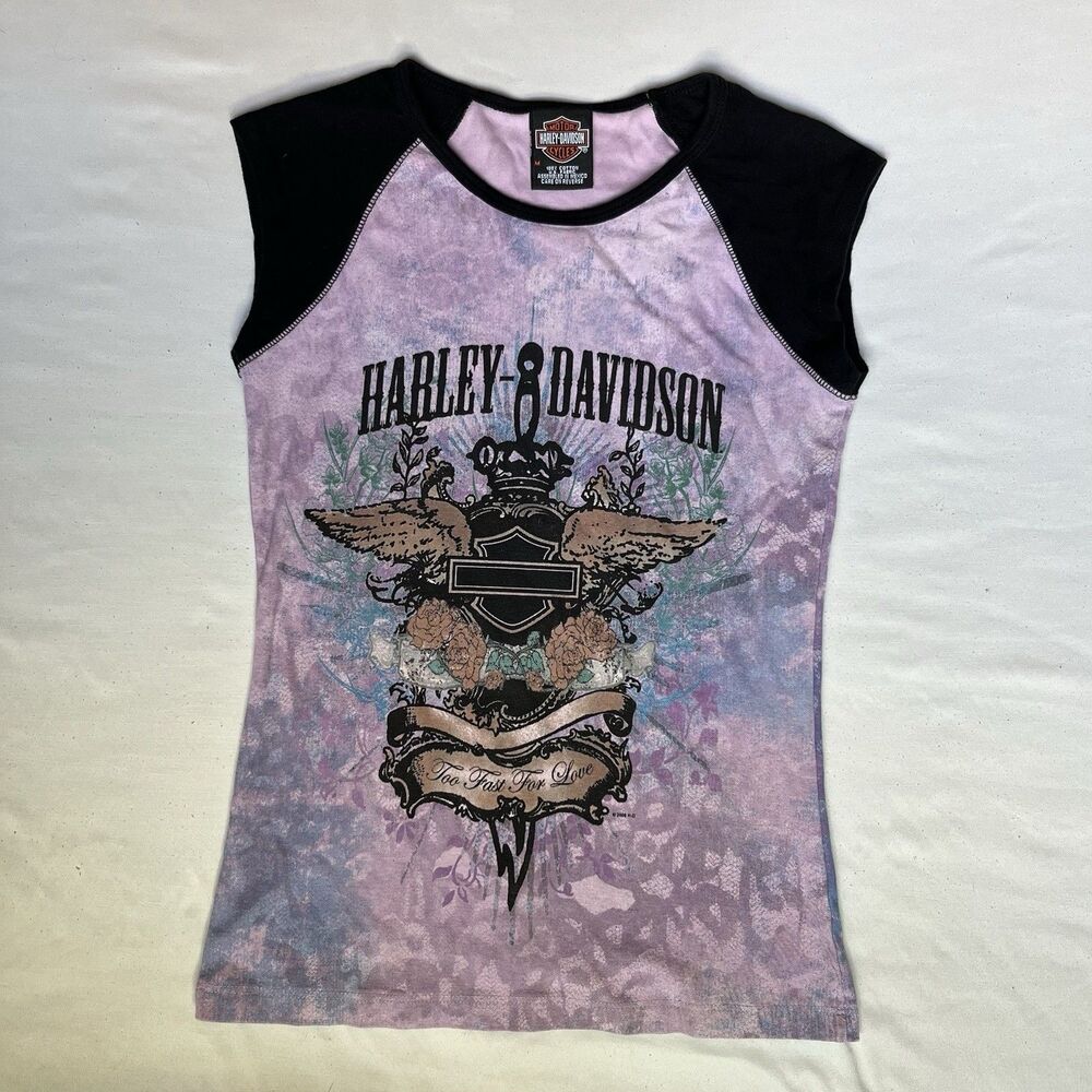 Vintage Harley-Davidson Shirt Too Fast For Love Womens M Top 2006 Louisville KY